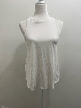 Womens Lululemon White Split Back Tank Top EUC